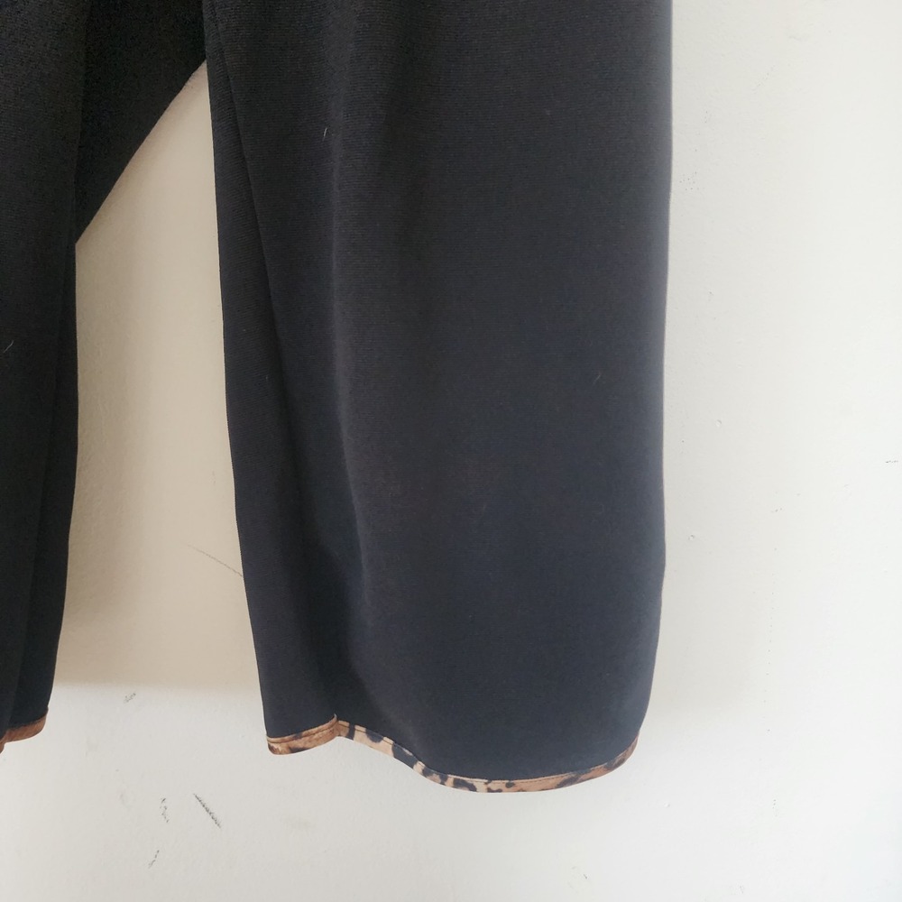 Vintage Y2K Zoey Beth Black Animal Print Capri Pants 3X Made in USA - Picture 3 of 7